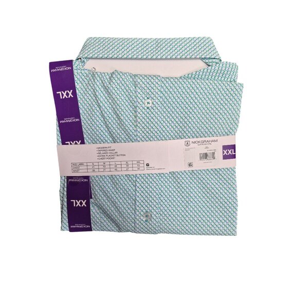 Nick Graham Mens Performance Stretch Sport Shirt XXL Green - Picture 4 of 4